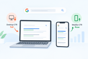 Google Search CTR Falls on Desktop, Rises on Mobile in Q2 Google Search CTR Falls on Desktop, Rises on Mobile in Q2